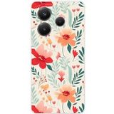 Xiaomi Redmi Note 14 5G Flower wall bedrukt siliconen hoesje