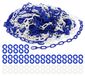 Chaîne en plastique, 60 mètres, bleu/blanc, chaîne de sécurité pour délimitations
