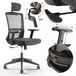 AREBOS Chaise de bureau ergonomique, chaise de bureau avec appui-tête réglable