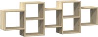 vidaXL Wandschap 129x18x42 cm bewerkt hout sonoma eikenkleurig