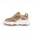Guess Harpaa pantoffels Dames Bruin Textiel Leer Chunky Hak