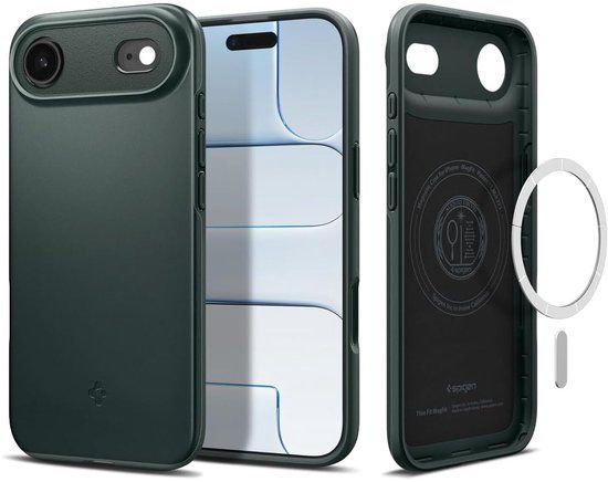 Spigen Thin Fit MagFit Hoesje Geschikt voor Apple iPhone Air - Back Cover Compatibel met MagSafe - Groen