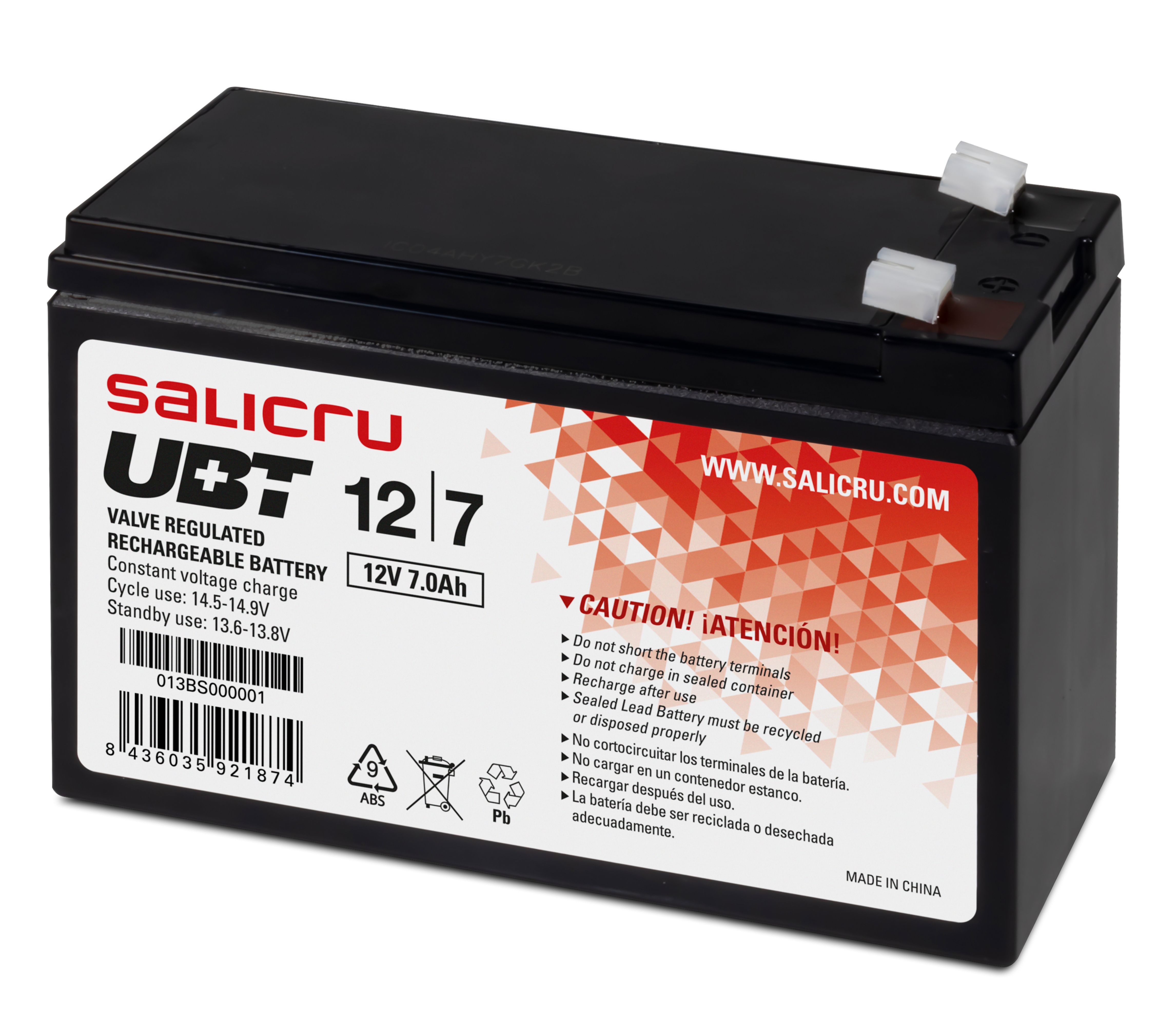 Salicru 013BS000001 UPS-accu Sealed Lead Acid (VRLA) 12 V 7 Ah