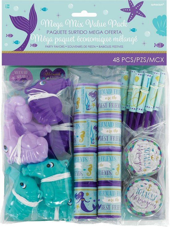 Amscan Feestset Zeemeermin Papier Blauw/paars 48-delig
