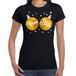 Bellatio Decorations Fout kerst t-shirt zwart met gouden Xmas balls borsten voor dames - kerstkleding / christmas outfit M