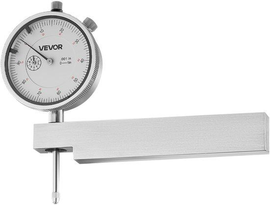 VEVOR Meetklok met Metalen Voet, Nauwkeurigheid van 0,03 mm, Bereik van 0–25,4 mm