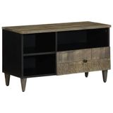 vidaXL TV-meubel zwart 80 x 33 x 46 cm massief mangohout