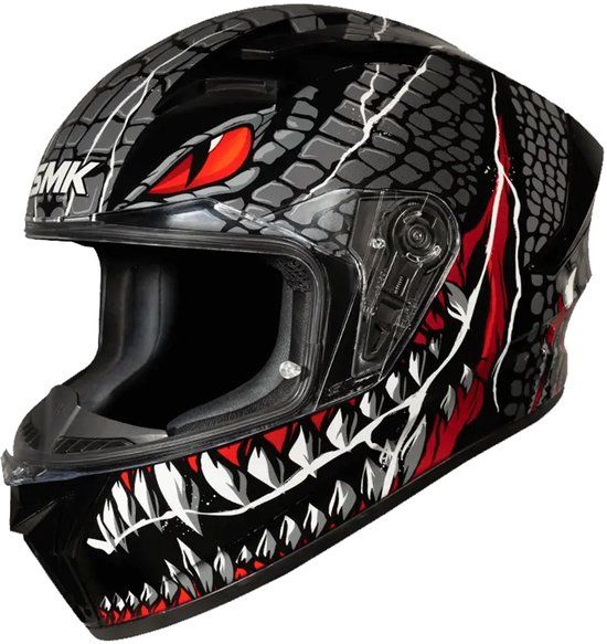 SMK Stellar Taotei Integraalhelm - Maat L (59-60 cm) - ECE 22.06 - Polycarbonaat - Grijs/Rood/Wit/Zwart