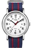 Timex Weekender T2N747 Unisex Polshorloge Analoog Quartz Nylon Zilverkleurig Wit