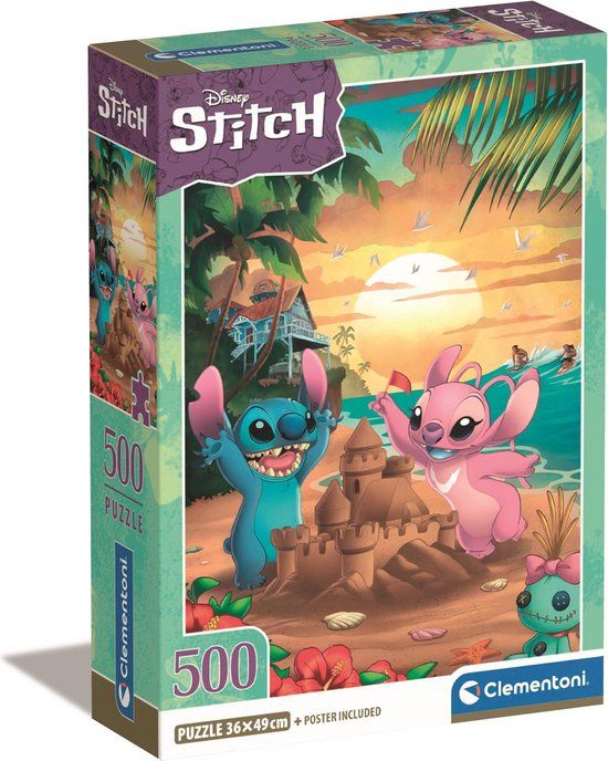 Clementoni Puzzel 500 Stukjes Disney Stitch Compact Box