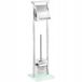 WENKO Porte-brosse WC et rouleau - 73 cm - Acier inoxydable/Verre - Chrome