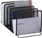 Merkloos Relaxdays brievenhouder metaal, met 5 vakken, mesh design, 18,5 x 20,5 x 37,5 cm, vrijstaand, zwart