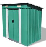 vidaXL Tuinschuur Metaal Groen