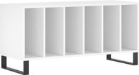 vidaXL - Platenkast - 100x38x48 cm - bewerkt hout - wit