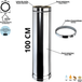 Edilinox - Élément droit 100 cm conduit double paroi isolé Ediliso25 diamètre 150