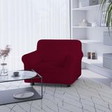 Italian Bed Linen Bankhoes LESLIE elastisch en rekbaar, bordeaux 1-zits