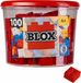 Simba 104114111 - Blox, 100 rode bouwstenen voor kinderen vanaf 3 jaar, 4 stenen, inclusief doos, hoge kwaliteit, volledig compatibel met vele andere fabrikanten, rood