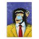 Casablanca Foto Muurschildering XXL Aap Pop Art - Wanddecoratie Monkey Street Art - Deco Woonkamer Kleur: Blauw/Geel - 70 x 100 cm