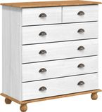 vidaXL Ladekast ASKIM Wit 91 x 40 x 95,5 cm Massief Grenenhout