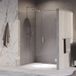 Brauer Void - Nisdeur - 2-Delig - Helder Glas - 160 x 200 cm - Omkeerbaar - met Draaideur 70 cm - Aan Muur - incl. Glascoating - Chroom