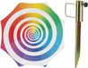 Parasol met metalen grondharing - spiraal multicolore - polyester - Dia 180 cm - verstelbaar