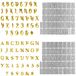 Set de 2 feuilles de dorure à chaud, avec un alphabet, lettres et chiffres