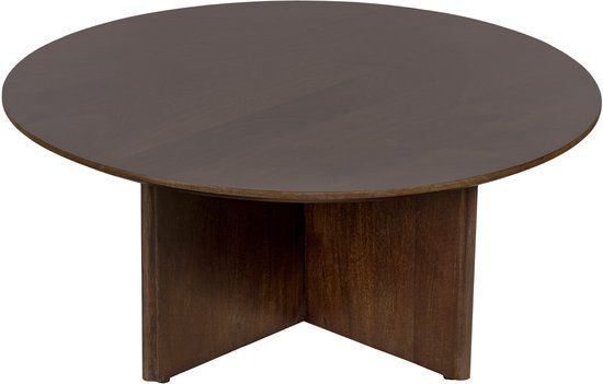 Lewis & Loft Salontafel Lupe - FSC®-gecertificeerd mangohout - Rond ø80 cm - Walnoot bruin