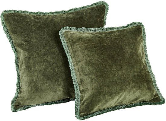 LOBERON Kussenhoes set van 2 Maelis groen