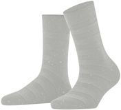 FALKE Sparkle Stripes eenkleurig wol sokken dames grijs - maat 39-42