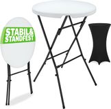 Casaria Statafel met Hoes Ø72 cm – Inklapbaar 110 cm Weerbestendig - Zwart