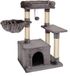 Lionto Krabpaal voor katten met pluche bal & ligkom, hoogte 85 cm, kattenboom met sisal & pluche, gezellige ligplek & hol, incl. wandbevestiging, geschikt voor kleine & grote katten, donkergrijs