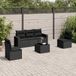 Prolenta Maison Exclusive - Tuinset voor buiten, 6-delig, met kussens, zwart, van polyrotan