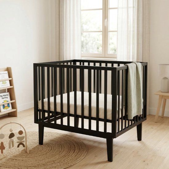 Born Lucky Cubo Baby Box / Babybox / Kinderbox – 100x80 cm – Verstelbare Bodem – Zwart