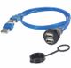 Encitech 1310-1029-01 USB-kabel USB 3.2 Gen 1 (3.1 Gen 1) 0,5 m 2 x USB A Zwart, Blauw