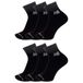 New Balance 6 paar Performance gevoerde damessokken, zwart, maat M