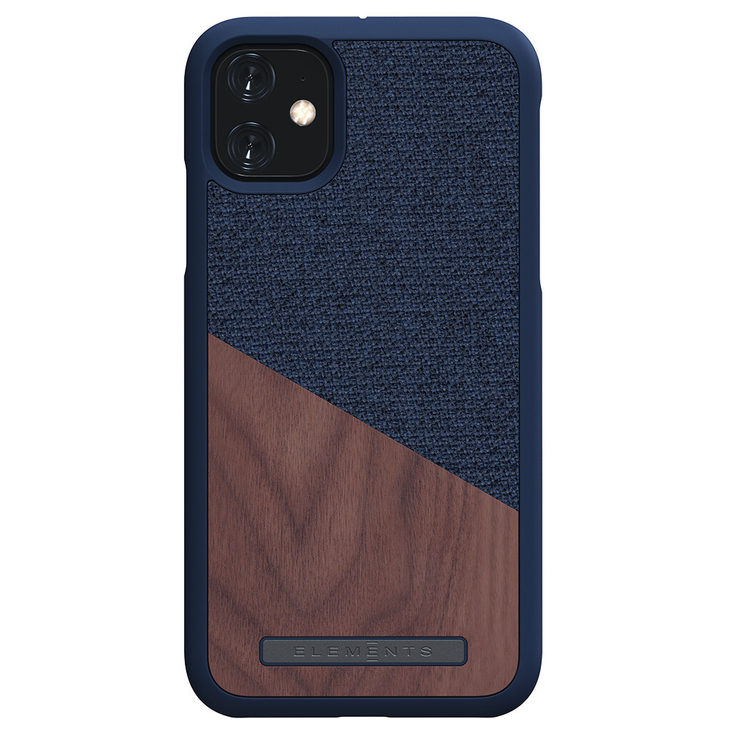 Nordic Elements Frejr back cover voor Apple iPhone 11 - Marineblauw / walnoot