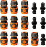Kit de raccordement de tuyau, 15 pièces 1/2 pouce (13 mm) kit de raccordement de tuyau avec raccord et double prise