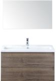 BES LED Vogue Badmeubelset 100 cm - Tabacco - Keramische Wastafel Wit