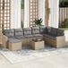 Maison Exclusive - Ensemble de meubles de jardin 9 pièces avec canapé et coussins, beige, en polyrotin