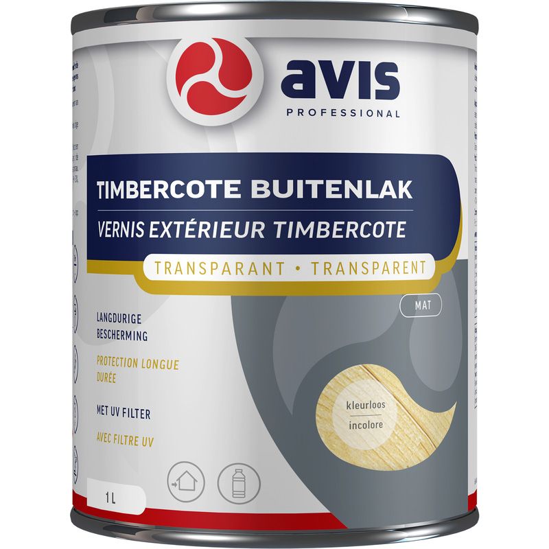 Avis Timbercote Buitenlak - 1L - Mat - Kleurloos