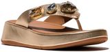FitFlop F-Mode Ultra-Jewel Leather Toe-Post Sandals BRUIN - Maat 38