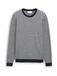 TOM TAILOR 1050091 herentrui, 39562 - Gestructureerde strepen marineblauw en wit, 3XL