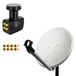 PremiumX 45 cm satellietantenne, lichtgrijs, SAT-antenne, Quad LNB, 8x F-connector