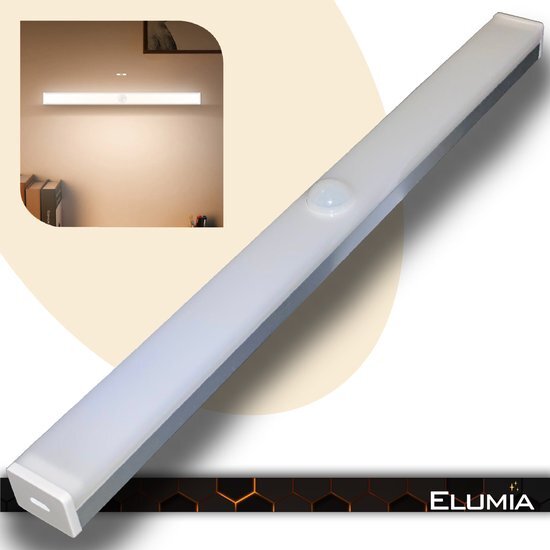 Elumia LED lamp met bewegingssensor 30CM - Wit licht - Oplaadbaar lampje - Kastlamp - Keukenlamp - Nachtlampje - Nachtlampje kinderen - Garagelamp - Campinglamp - Draadloze lamp - Keukenverlichting onderbouw led - Bedlamp - Zaklamp led oplaadbaar
