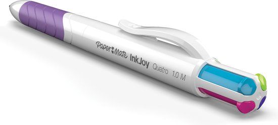 Paper Mate InkJoy Quatro balpen met 4 kleuren | Medium punt (1,0 mm) | 12 stuks