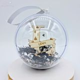 [Nice Little Things] Gepersonaliseerde Luxe Kerstbal - Zilver - 8 cm - Zilver