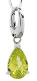 Carlo Monti Dames Charm Drop 925/Sterling Zilver gerhodineerd, lichtgroene zirkonia in klauwzetting JCM1096-621
