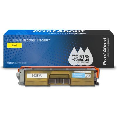 PrintAbout Huismerk Brother TN-900Y Toner - Geel - Compatibel