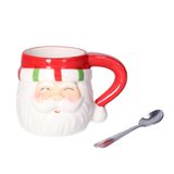 Svenska Living Kerst kop/beker - Kerstman - 7,5 x 7 cm - keramiek - 180 ml