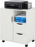 SoBuy Schrijftafel inklapbaar - Multifunctionele Klaptafel met opbergdoos - Computertafel met planken - Bureau voor thuiskantoor - Werktafel Wit, 64x98x64cm, FWT105-W